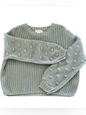 Jessica Simpson Textured Cropped Women’s Knit Sweater - Sage - Oversized Medium